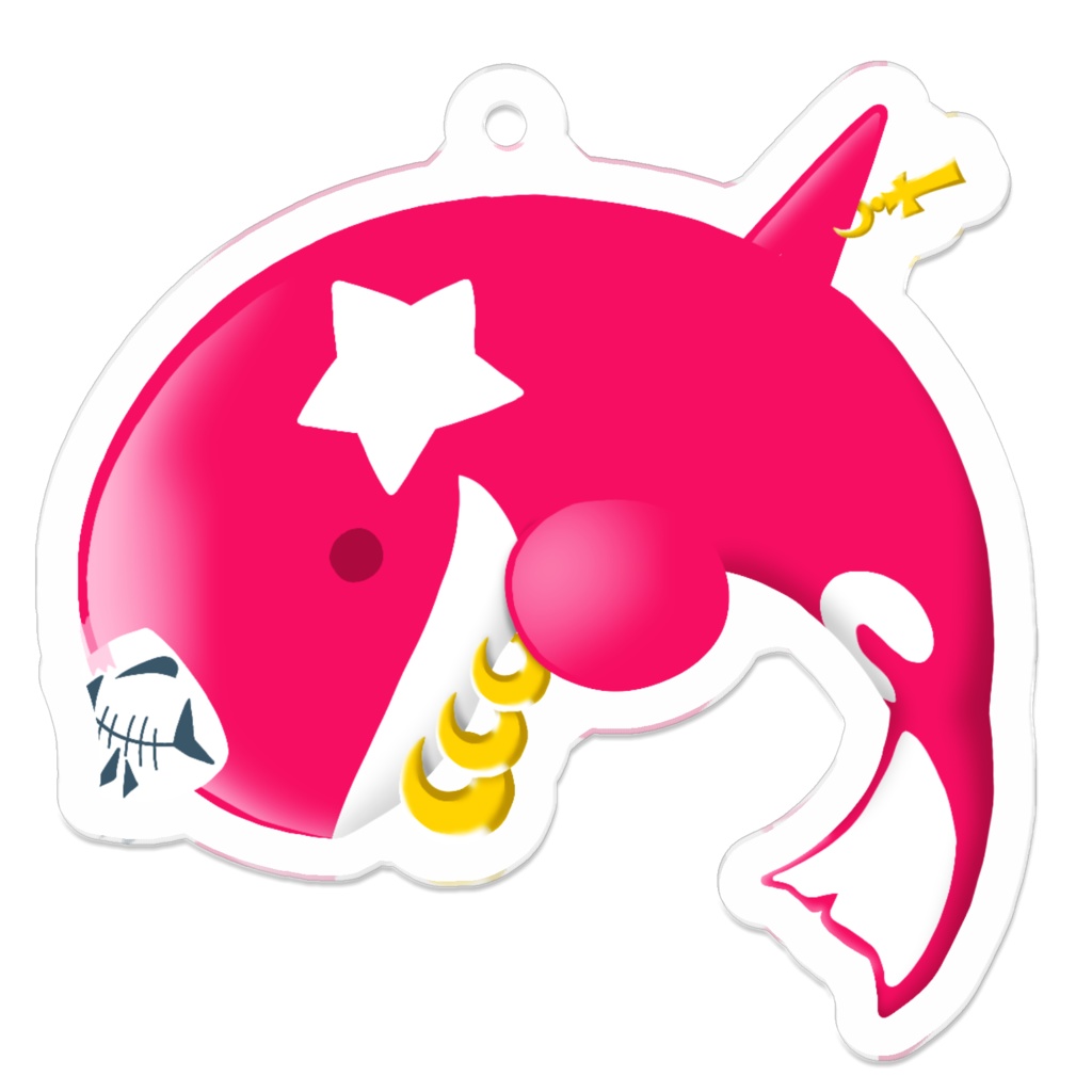 アクリルキーホルダー【ピンク☆オルカ】