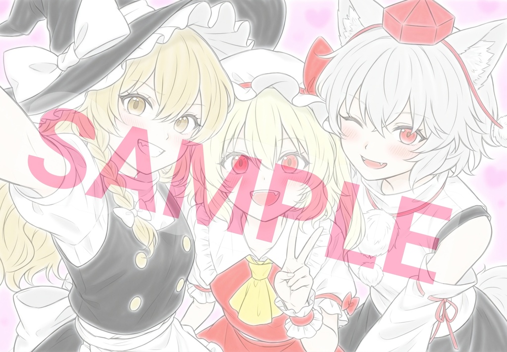 iPad待ち受けイラスト(霧雨魔理沙、フランドール・スカーレット、犬走椛)