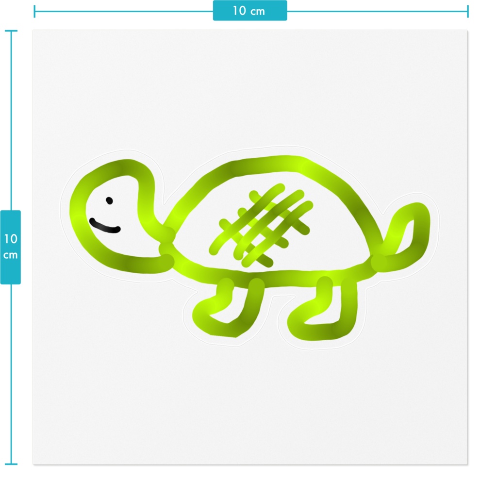 かめさんのステッカー(透明)
