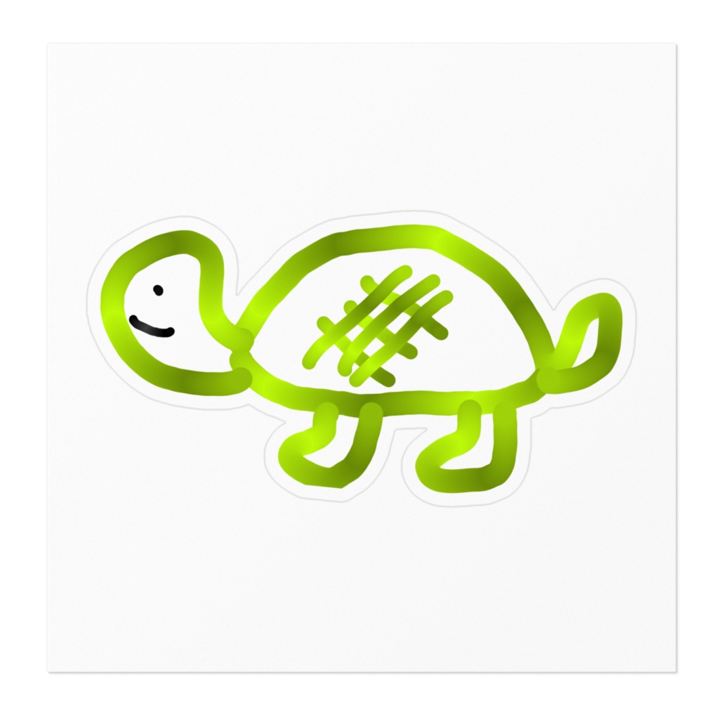 かめさんのステッカー(白色)