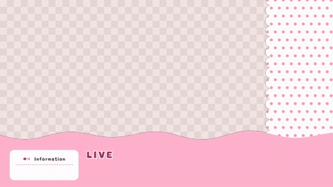 水玉柄の動く配信オーバーレイ 8色セット【配信者・VTuber素材】