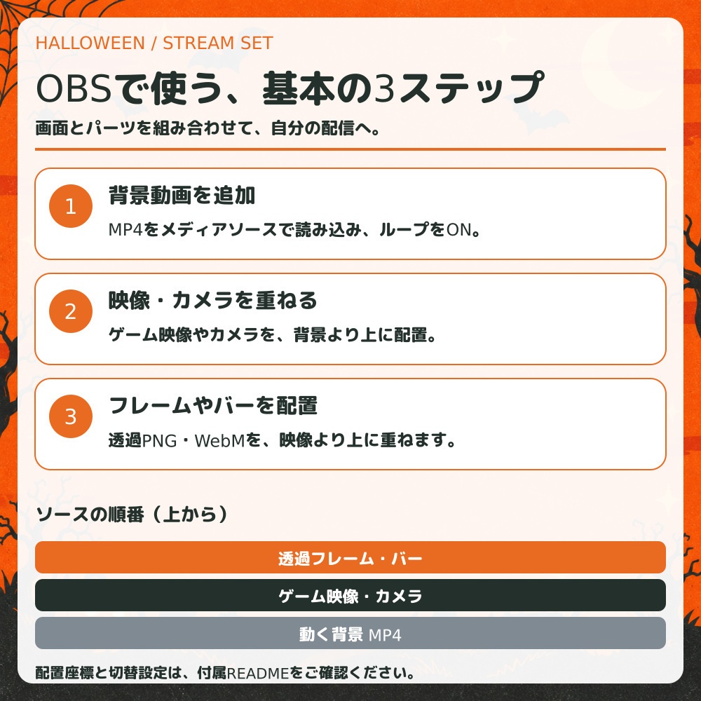 【動く配信素材】ハロウィン・レトロ配信セット|OBS