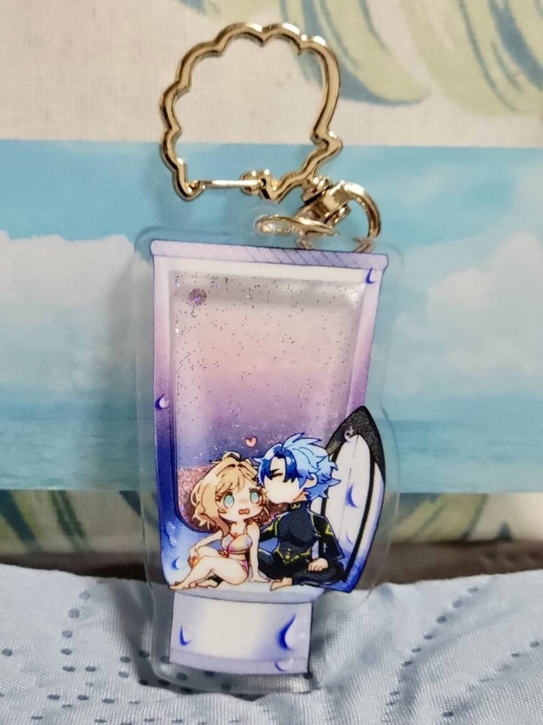 シイエマ日焼け止め風グリッターオイルアクキー