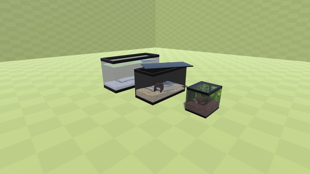 【3Dモデル】自作の水槽【14パーツ】