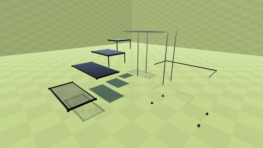 【3Dモデル】スチールラック【9パーツ】