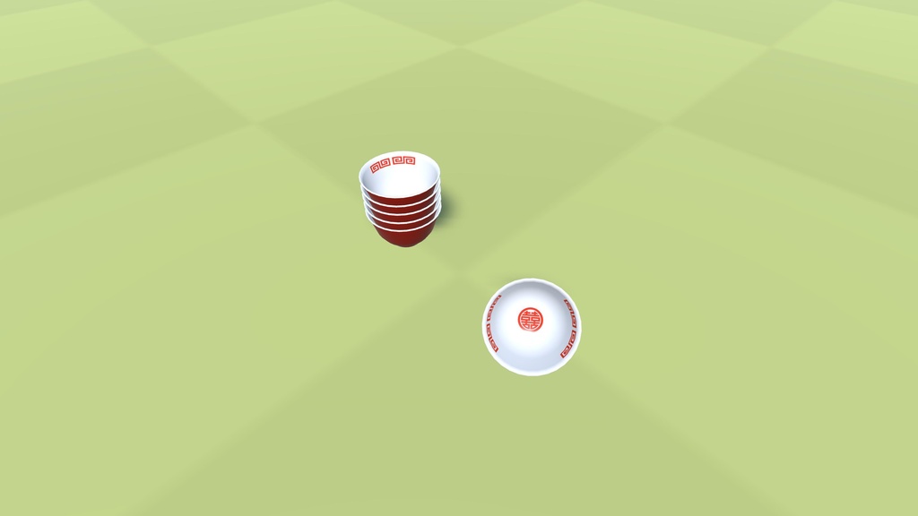 【3Dモデル】中華料理の皿【9パーツ】