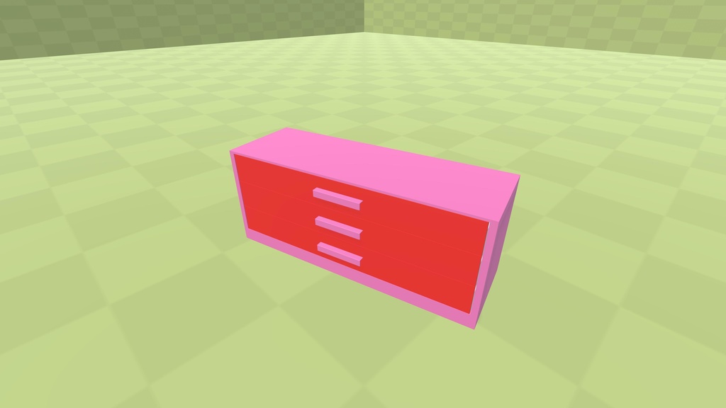 【3Dモデル】普通のタンス【4色】【ギミック付】