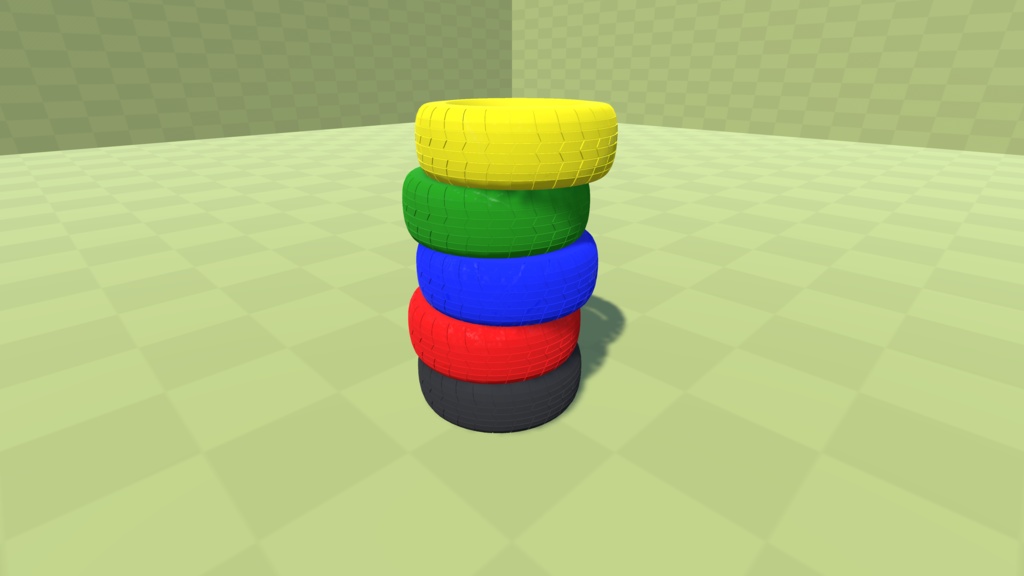 【3Dモデル】タイヤ【3パーツ】