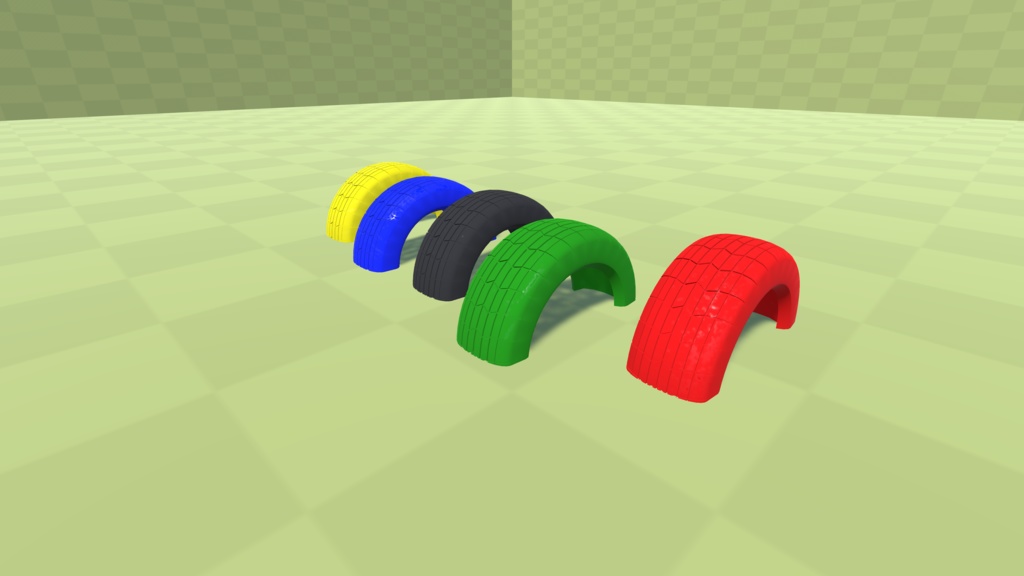 【3Dモデル】タイヤ【3パーツ】