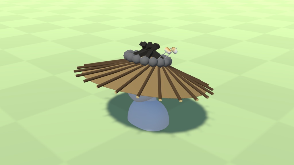 【3Dモデル】たき火の帽子【アバター用】