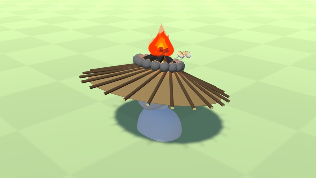 【3Dモデル】たき火の帽子【アバター用】