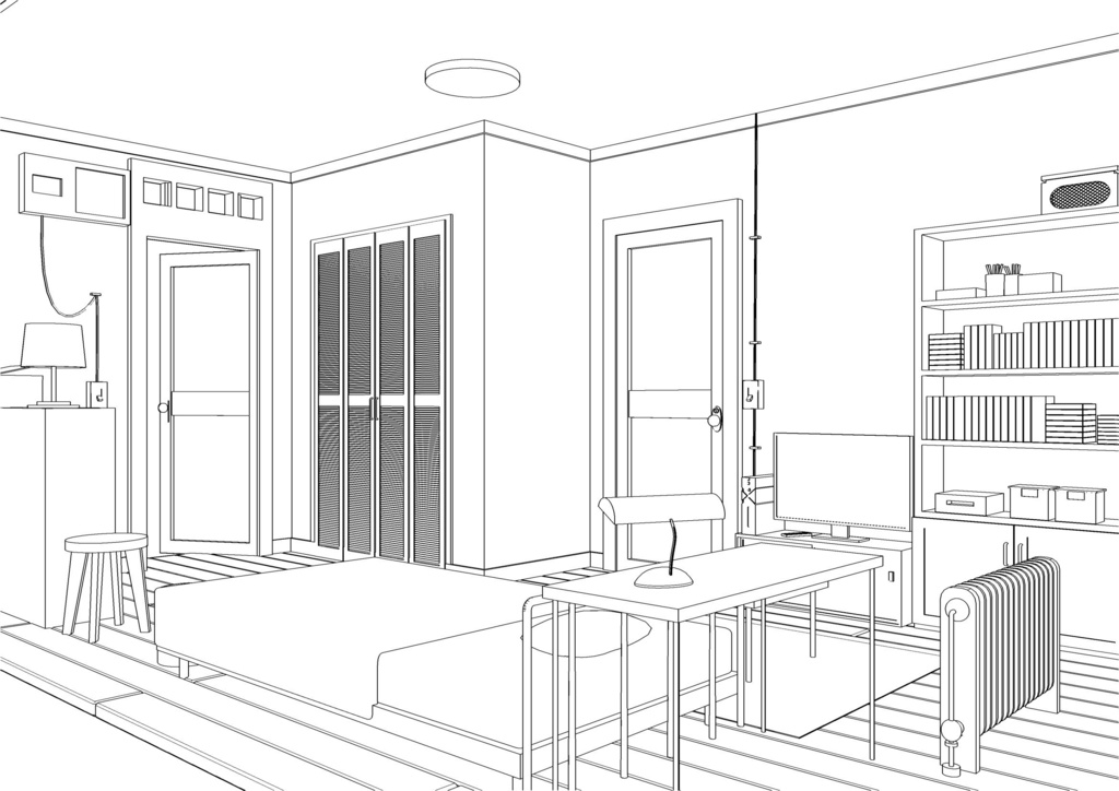 【血界戦線】レオナルドのアパート部屋(爆破前)