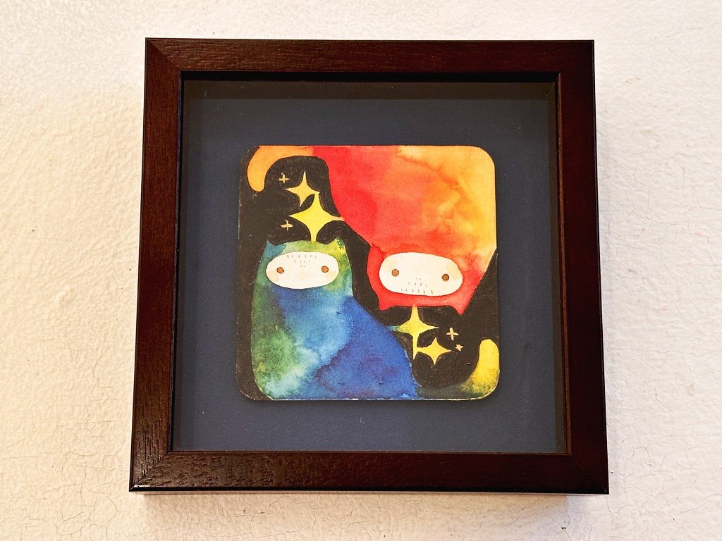 額装作品　赤と青