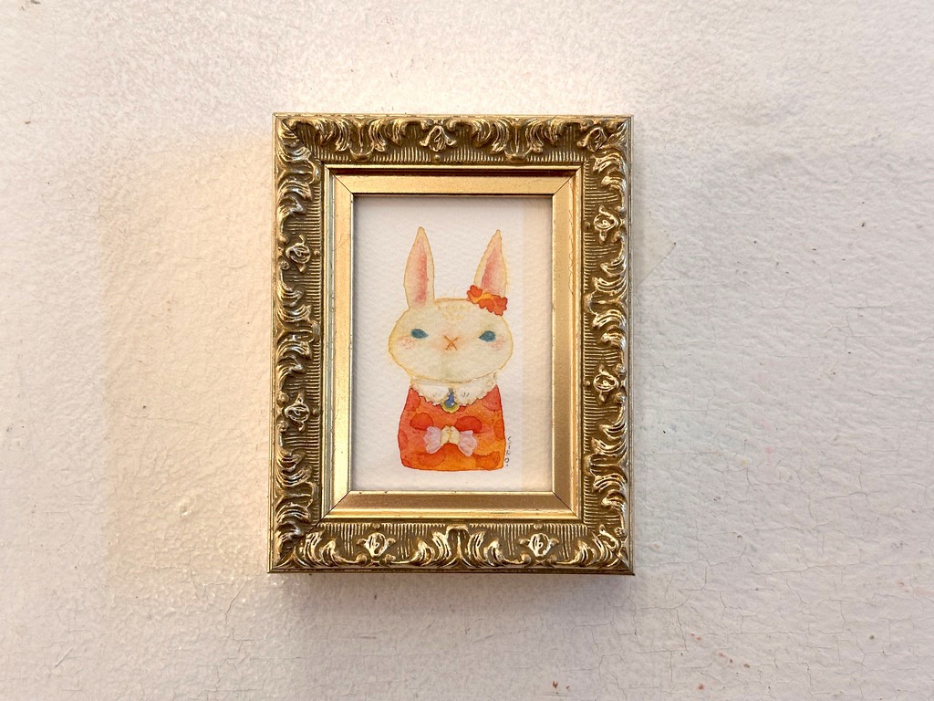 額装原画　うさぎのお嬢さん