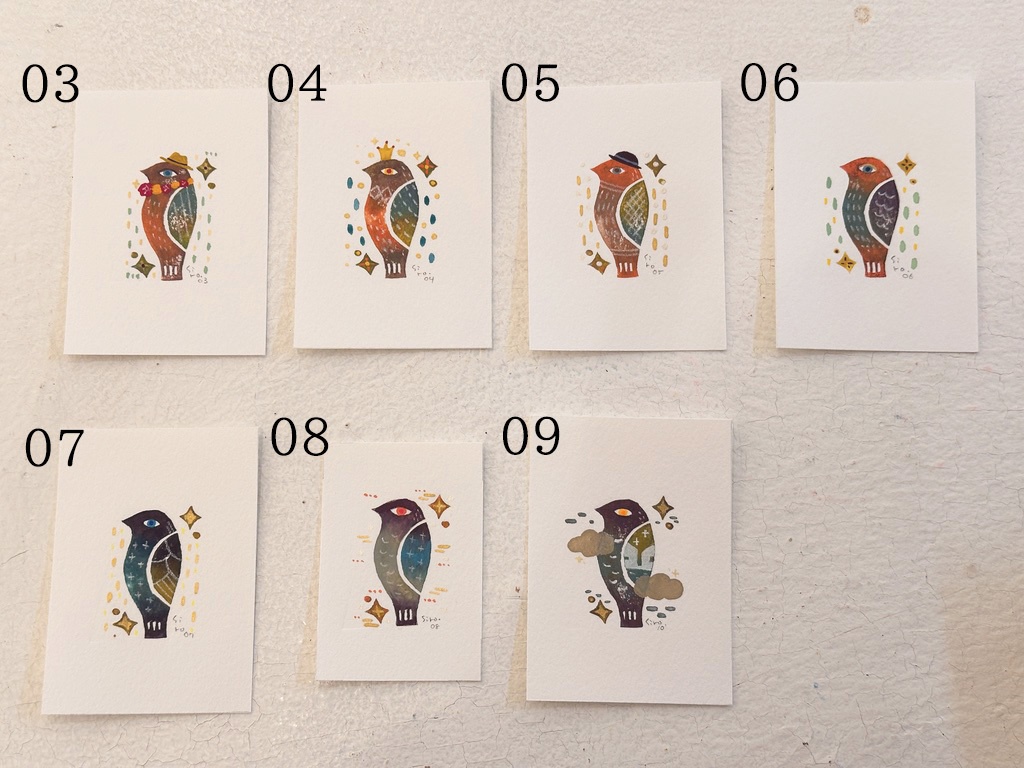 ミニ原画　はじまりの鳥の仲間