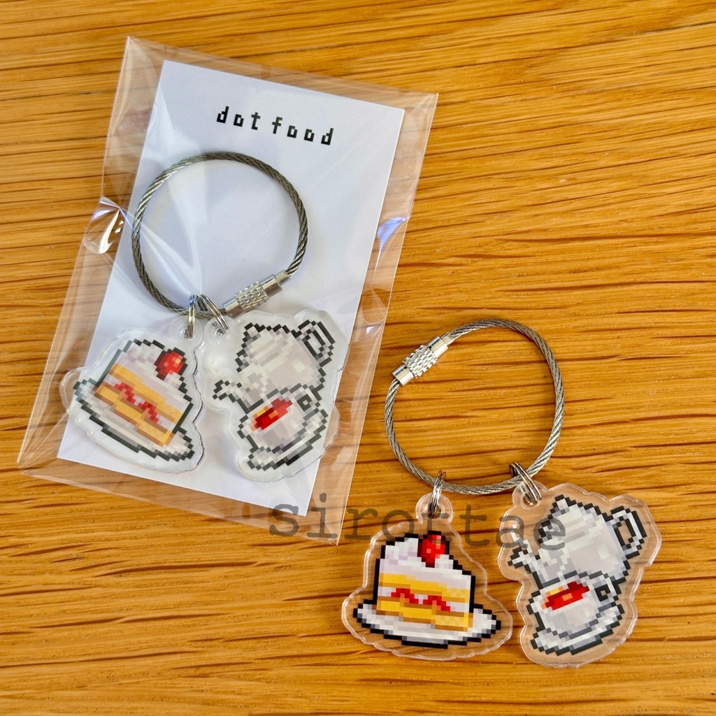 【C107新グッズ】食べ物アクリルキーホルダー　ケーキと紅茶