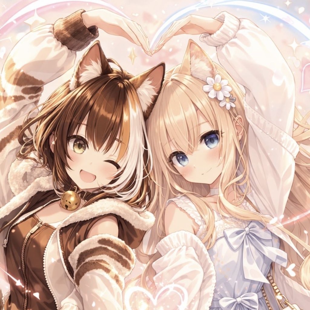 こはここ スマホ壁紙🧡🩵（ハートver.）