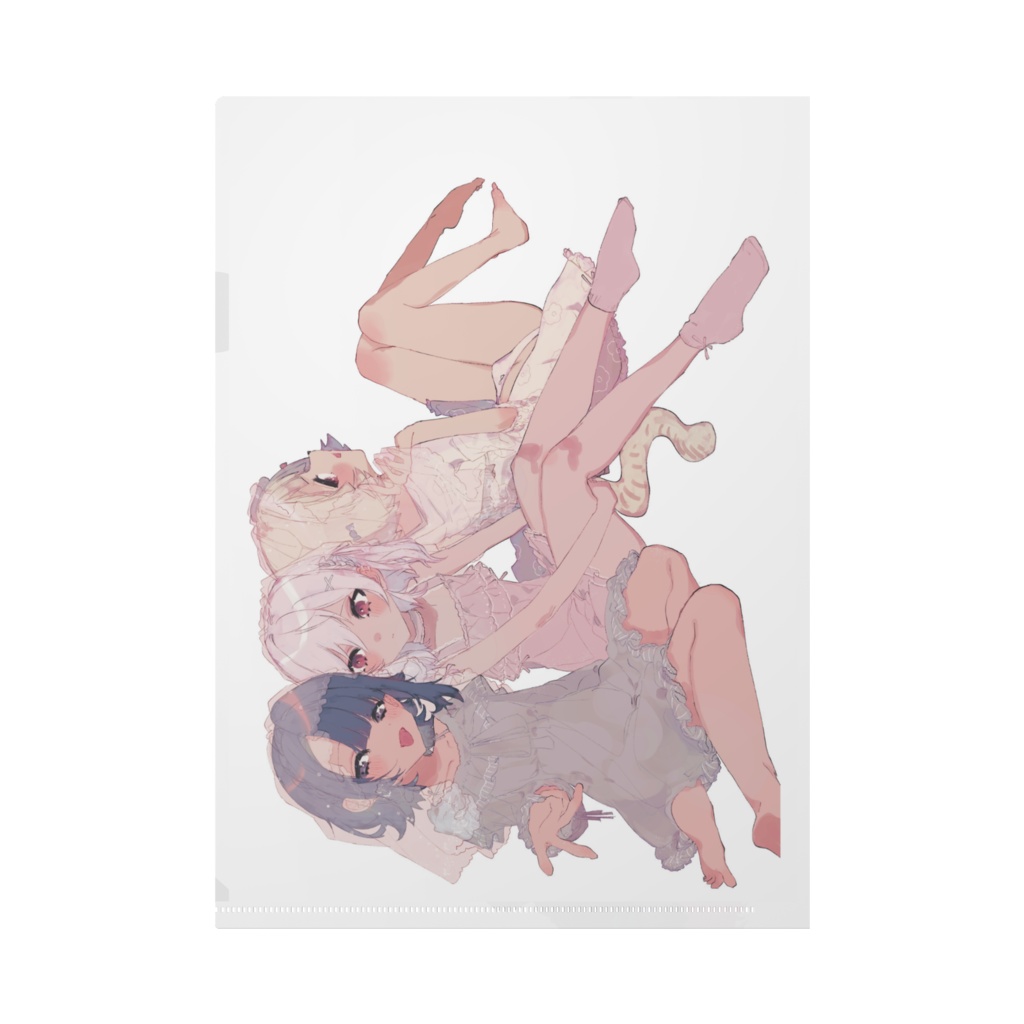 ランジェリー黒白うちのこクリアファイル