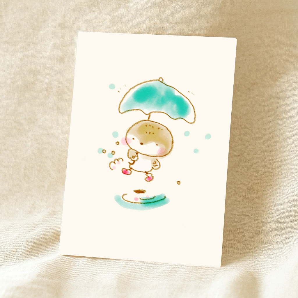 ポストカード(1枚)￤雨の日おチュン