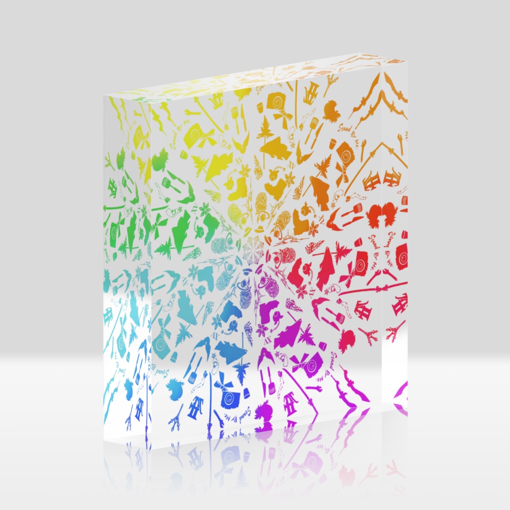 15アクリルブロック虹100×100