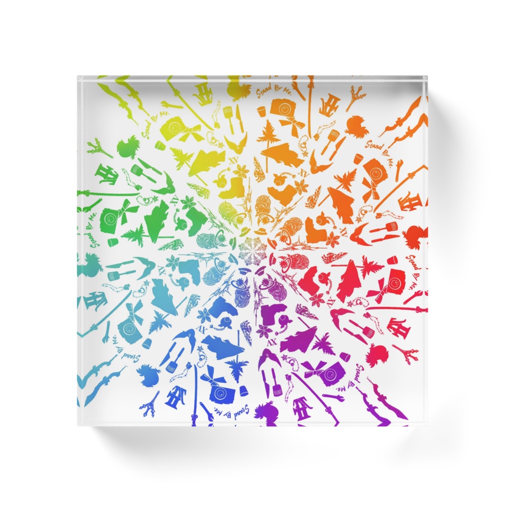 15アクリルブロック虹100×100