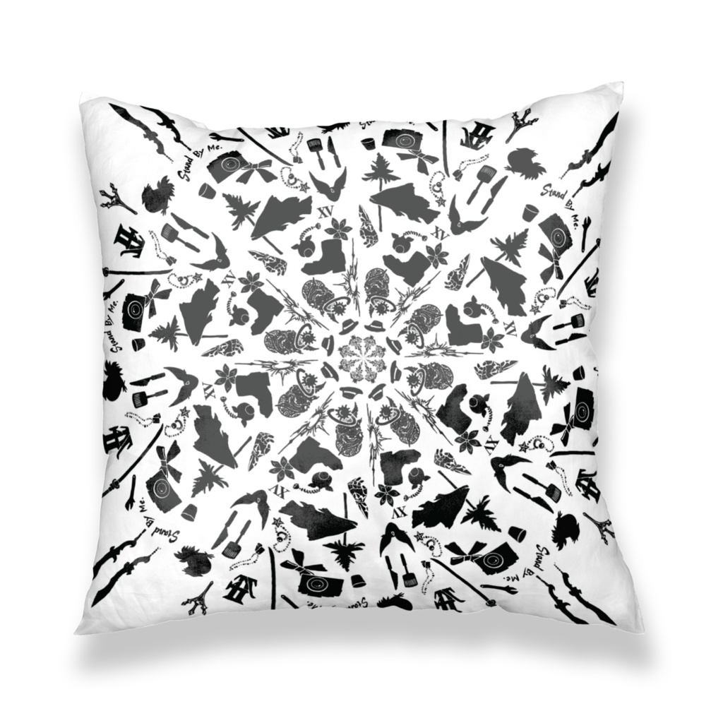 15クッションカバー虹×黒 450×450mm