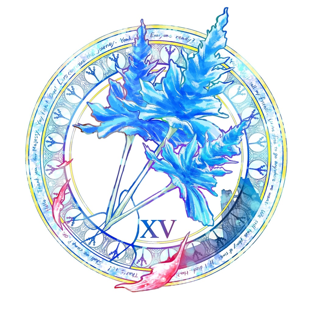 15アクリル時計花150×150mm