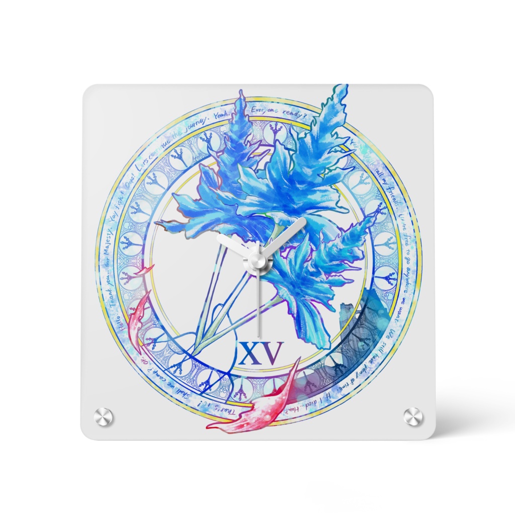 15アクリル時計花150×150mm