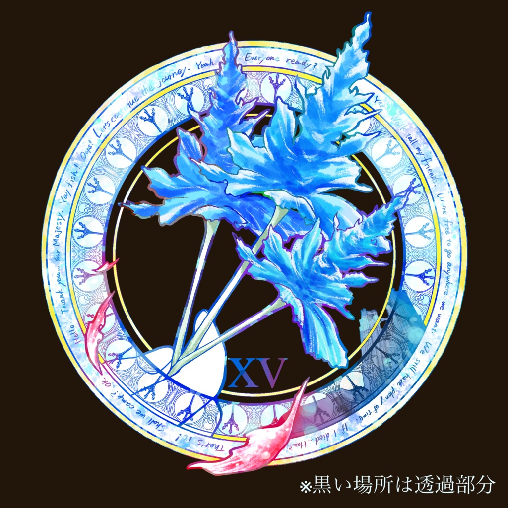 15アクリルバッジ花50×50mm