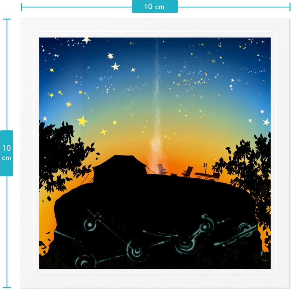 15 キャンプ ステッカー 100×100