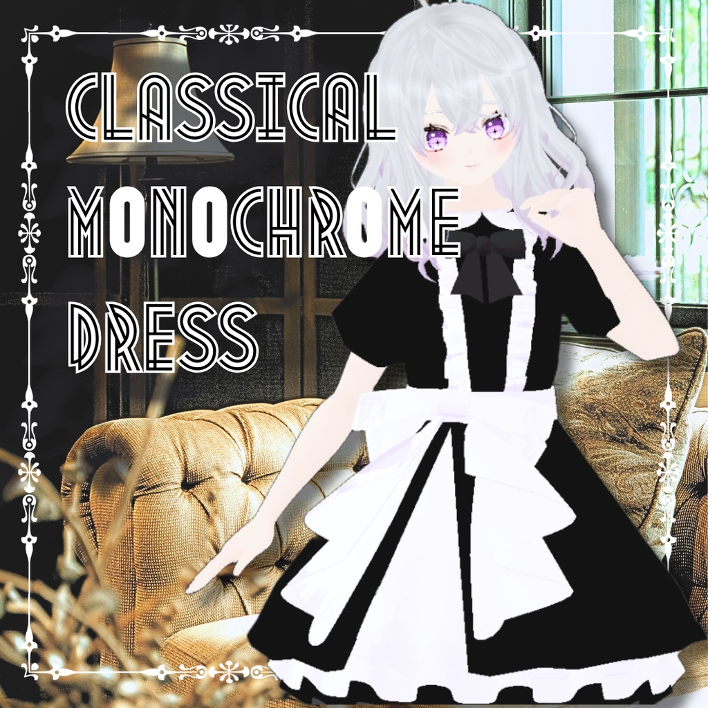 【＋.｡Free/練習＋.｡】ClassicalMonochromeDress