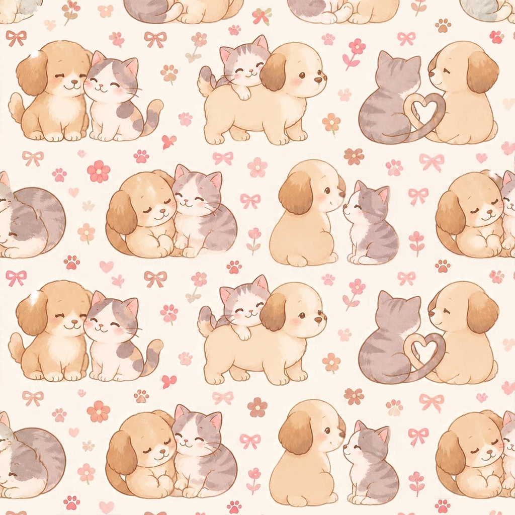 わんにゃんデジタルペーパー5枚セット