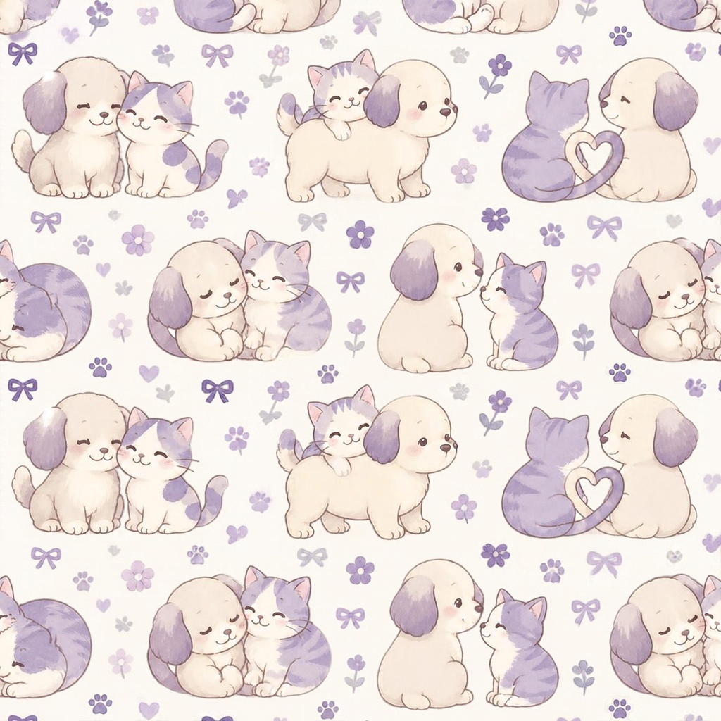 わんにゃんデジタルペーパー5枚セット