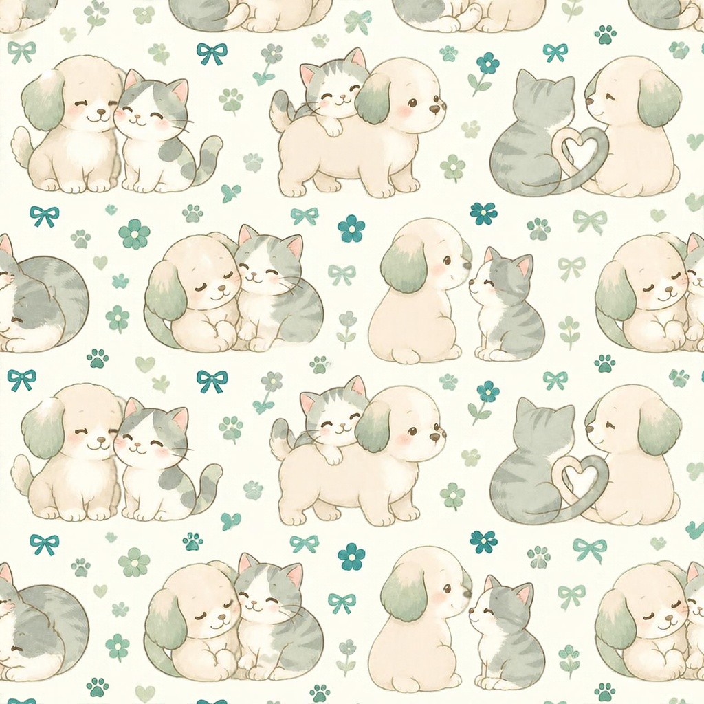 わんにゃんデジタルペーパー5枚セット