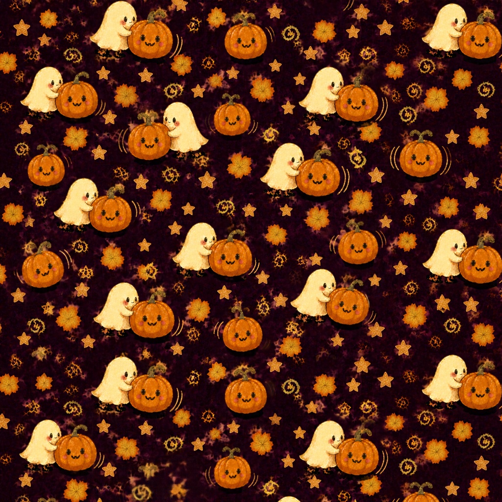 ハロウィン　お化けとカボチャのデジタルペーパー