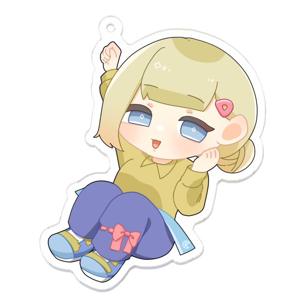 猫耳 ぶら下がりアクリルキーホルダー【カラアモ】