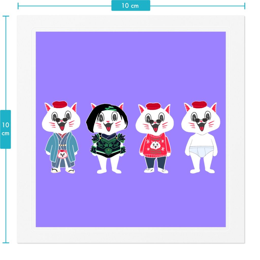 ケルヒャねこ集合ステッカー(クリア地)