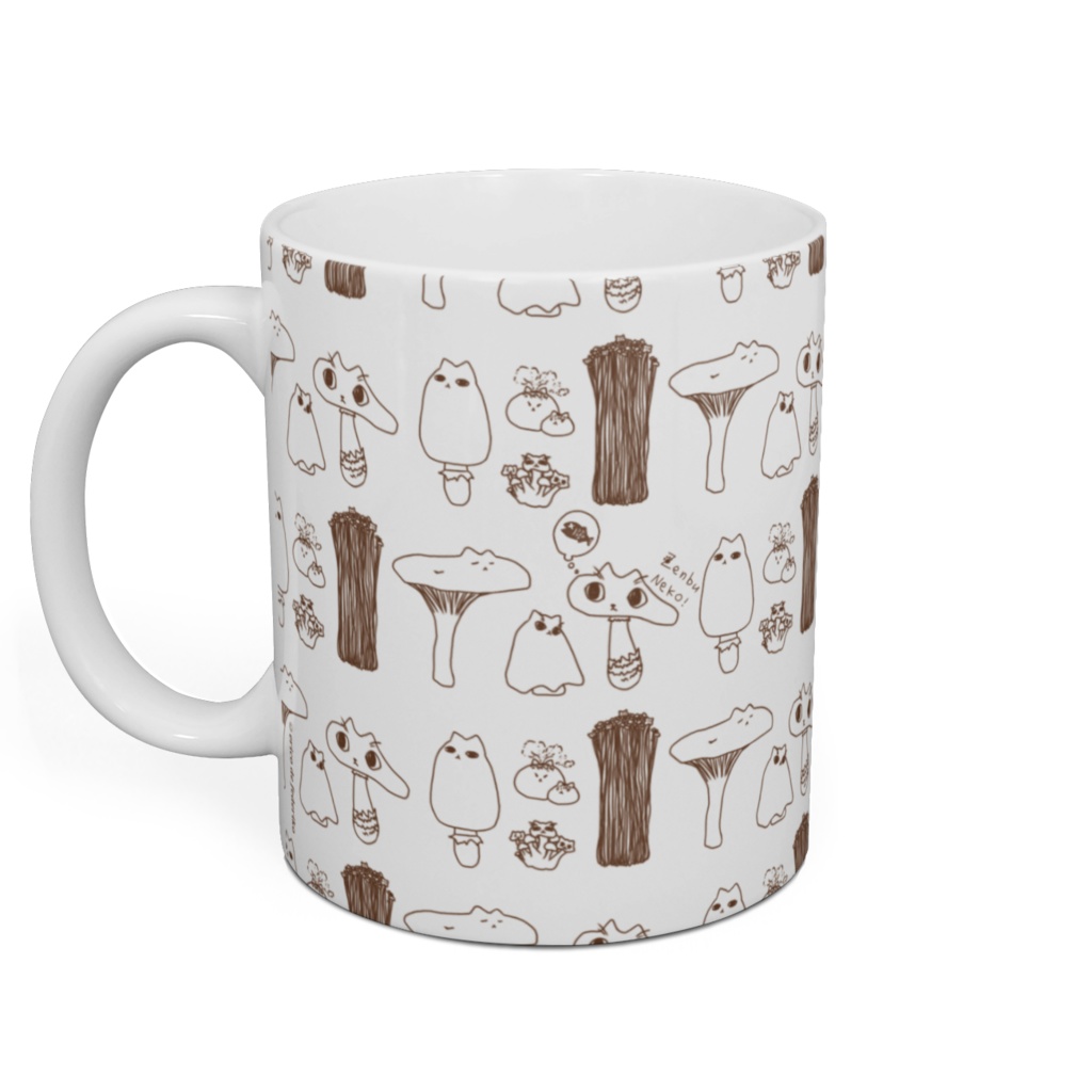 ぜんぶねこ(きのこ) マグカップ