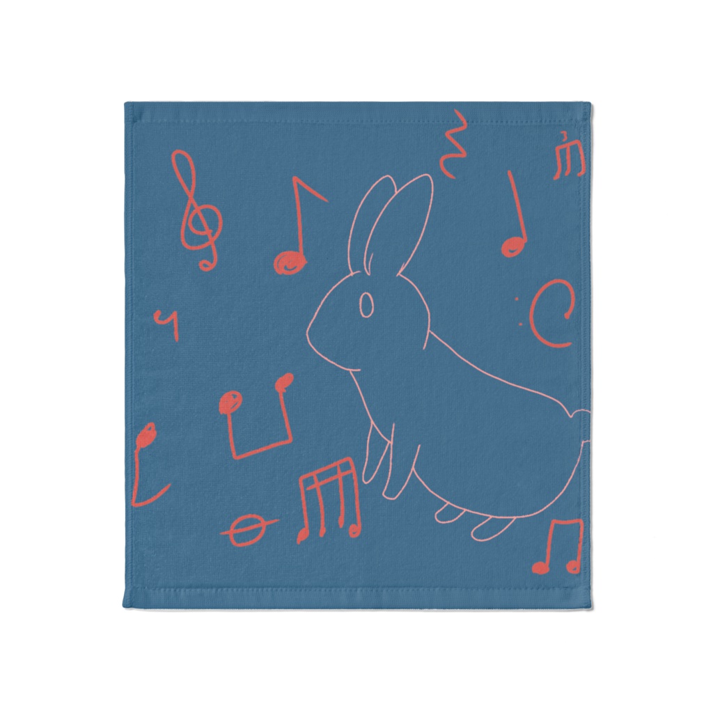 うさぎと音楽 タオル