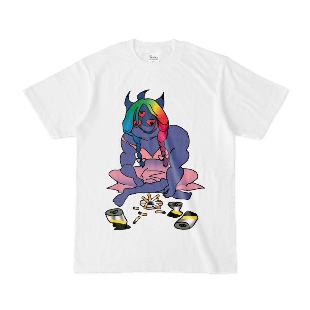 怪ブッち、資本主義万歳!白Tシャツ