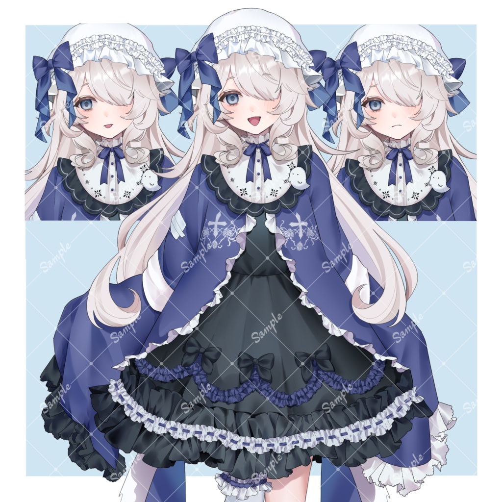 【全身立ち絵・差分あり】白髪ゴスロリ少女