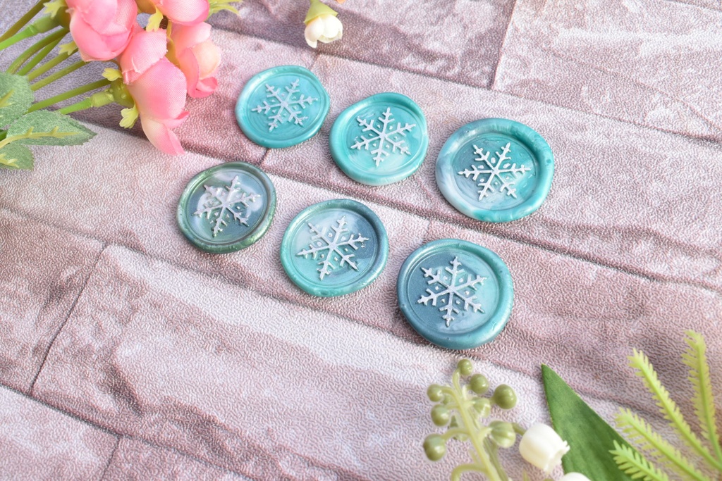 シーリングスタンプシール【雪の結晶】6枚入