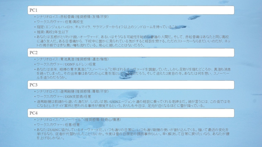 DX3rd『Canvas』GM用プレイガイド