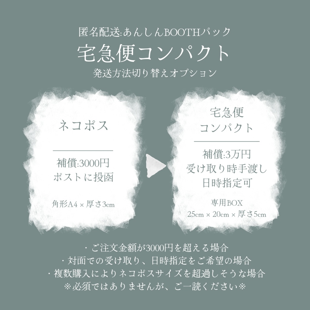 あんしんBOOTHパック【宅急便コンパクト】発送方法切り替えオプション