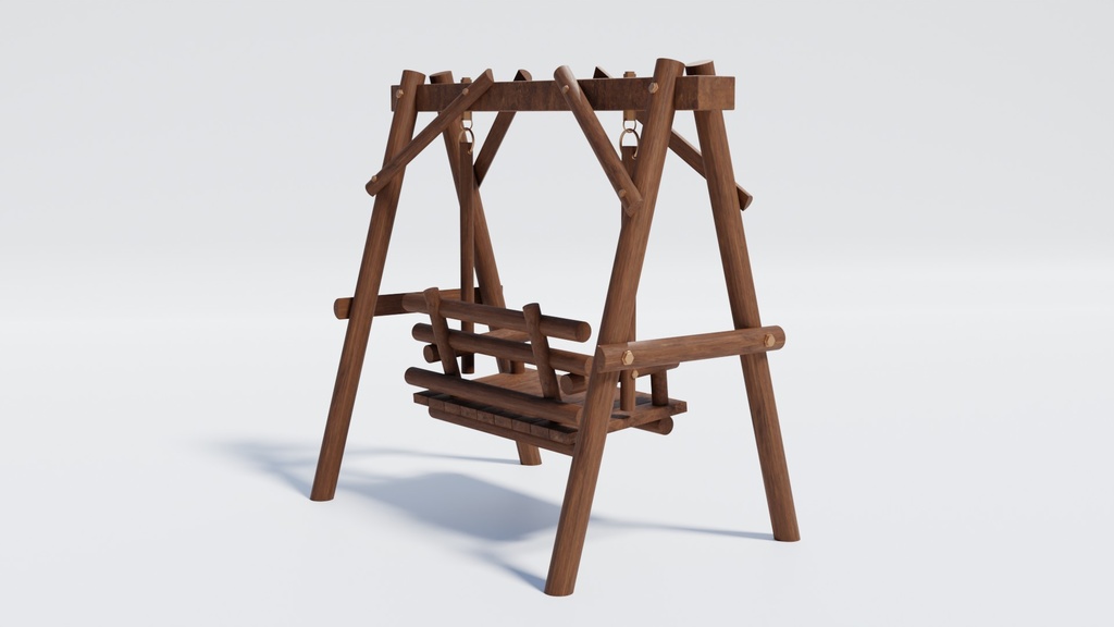 3DCG_木製ブランコ