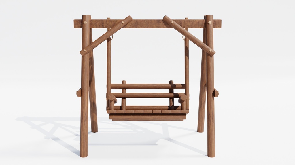 3DCG_木製ブランコ