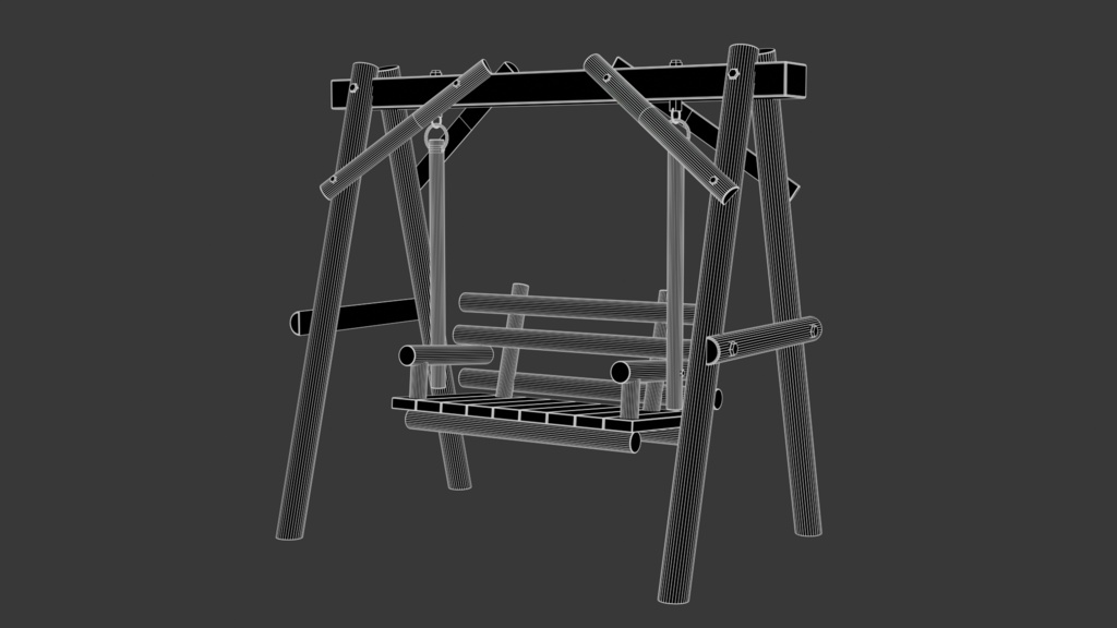 3DCG_木製ブランコ