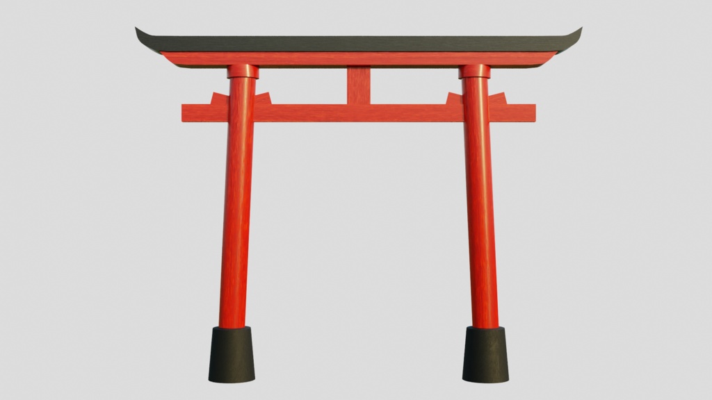 3DCG_鳥居とお賽銭箱