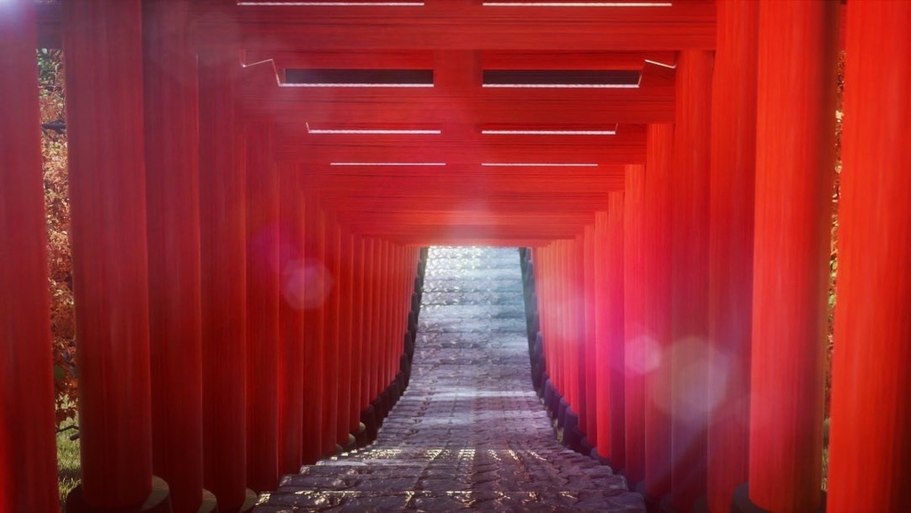 3DCG_鳥居とお賽銭箱