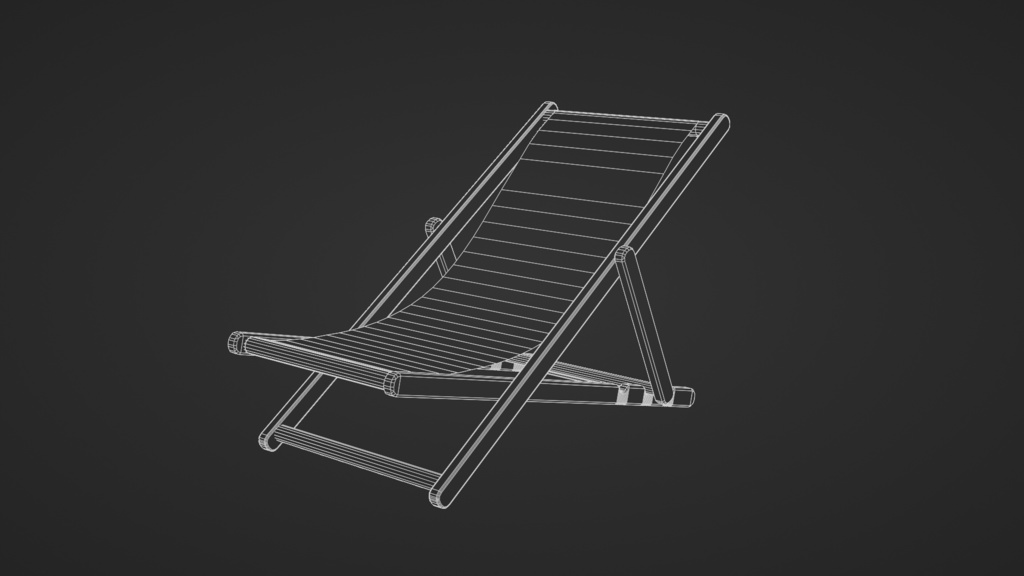 3DCG_ビーチチェアとボール